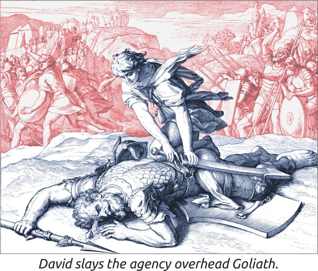 David slays the agency overhead Goliath