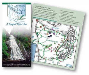 Olympic Peninsula Waterfall Trail brochure by Laurel Black Design