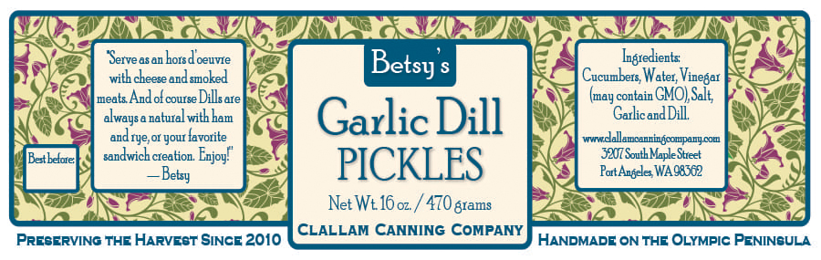 Besty's Pickles label